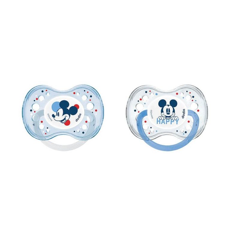 Dodie 2 sucettes anatomiques nuit Mickey +18 mois A75