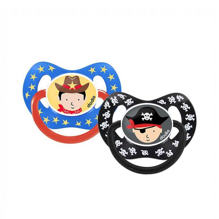 Dodie 2 sucettes physiologiques jour et nuit Pirate/Cowboy +18 mois P50G
