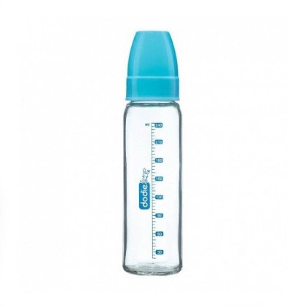 Dodie Biberon en verre bleu col étroit 240 ml Dodie Biberon en verre bleu col étroit 240 ml