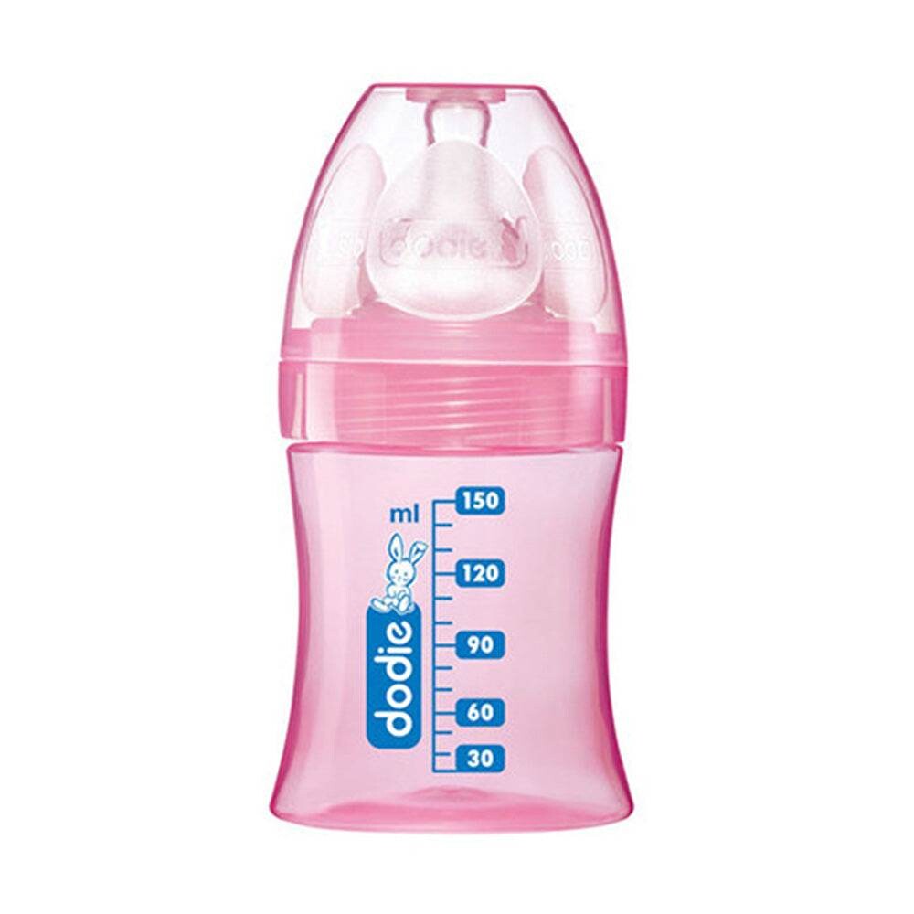 Dodie Biberon Initiation+ rose tétine D1 150 ml Dodie Biberon Initiation+ rose tétine D1 150 ml