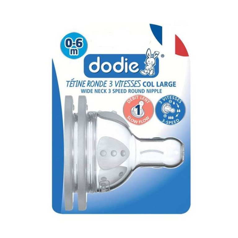 Dodie Initiation+ 2 tétines rondes 3 vitesses débit 1 0-6 mois