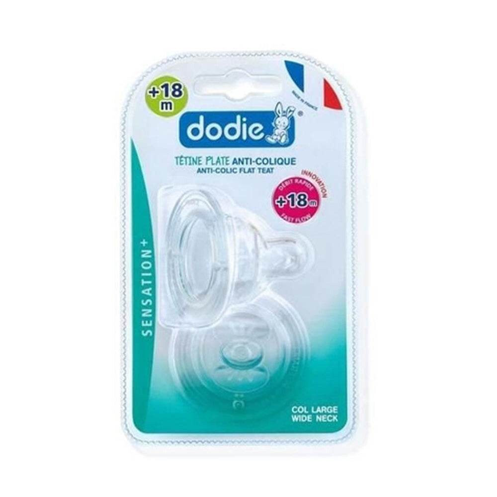 Dodie Sensation+ 2 tétines plates col large débit 5 +18 mois Dodie Sensation+ 2 tétines plates col large débit 5 +18 mois