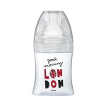 Dodie Sensation+ Biberon verre anti-colique tétine plate débit lent London +0 mois 150 ml