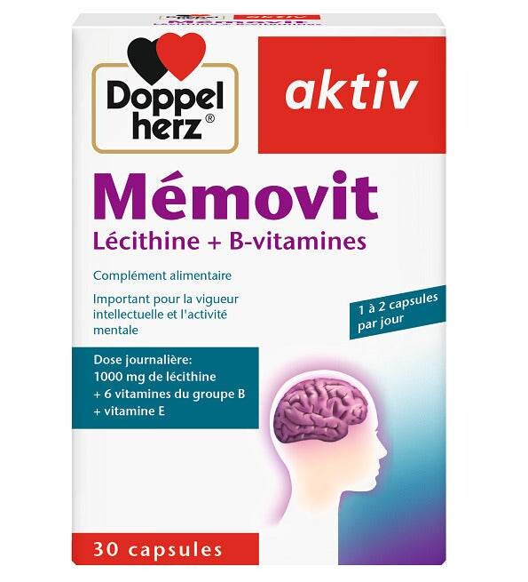 Doppelherz Aktiv Mémovit Lécithine + vitamines B 30 capsules Doppelherz Aktiv Mémovit Lécithine + vitamines B 30 capsules