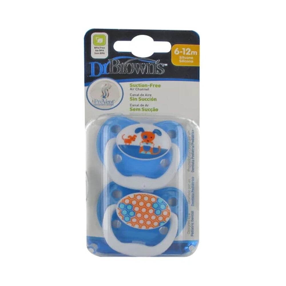 Dr. Brown's 2 sucettes Printed Shield 6-18m Dr. Brown's 2 sucettes Printed Shield 6-18m