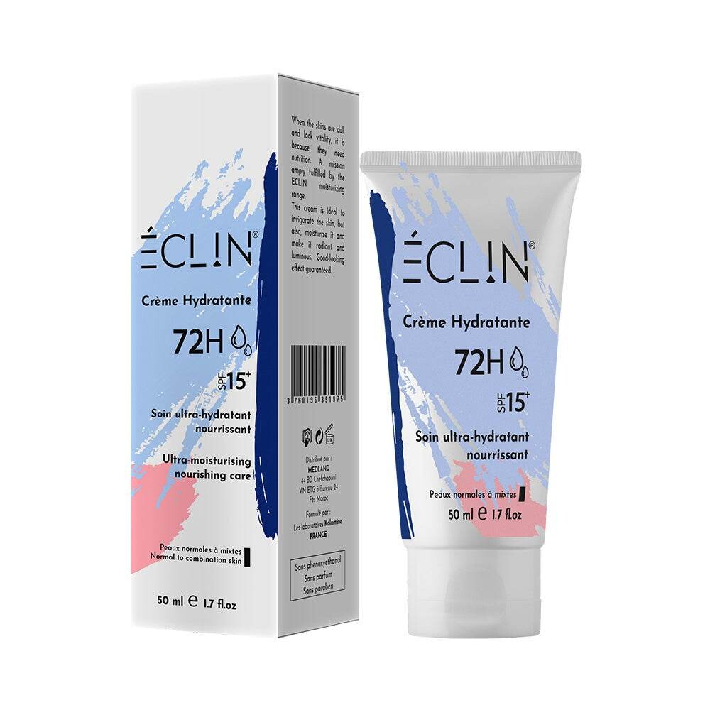 Eclin Crème hydratante 72H peau normale à mixte SPF15 50 ml Eclin Crème hydratante 72H peau normale à mixte SPF15 50 ml