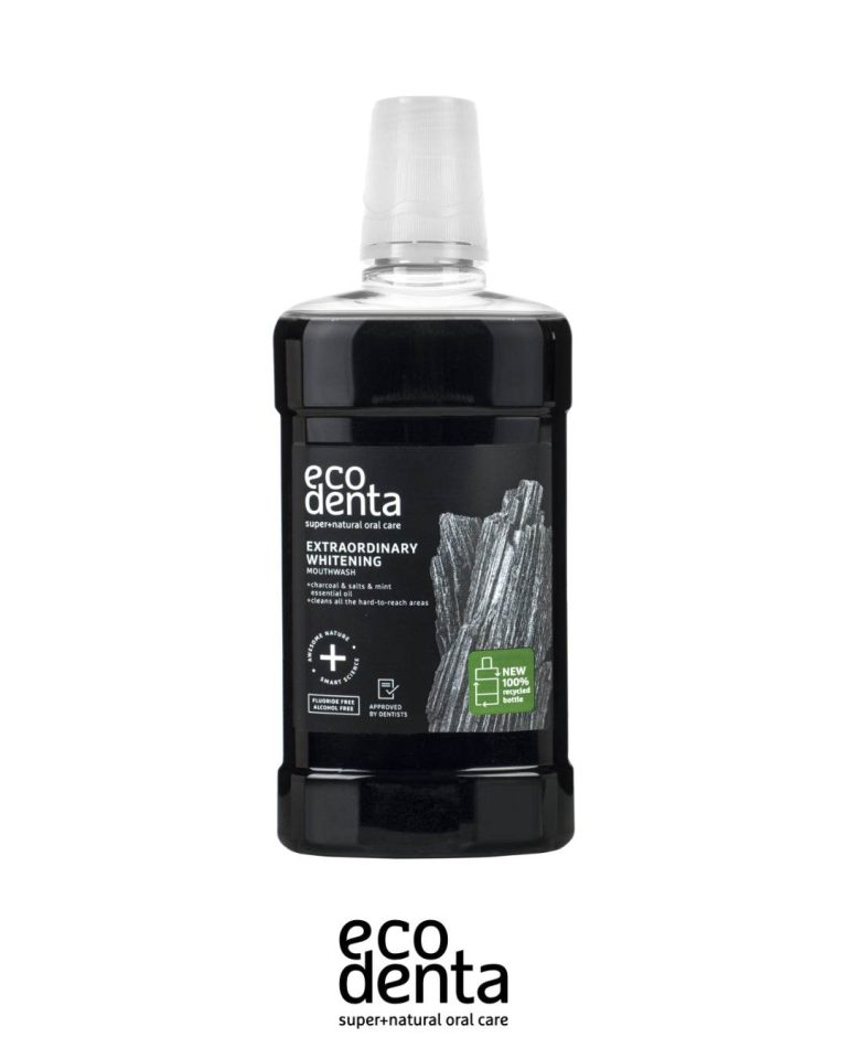 Ecodenta Bain de bouche blanchissant au charbon actif 500 ml