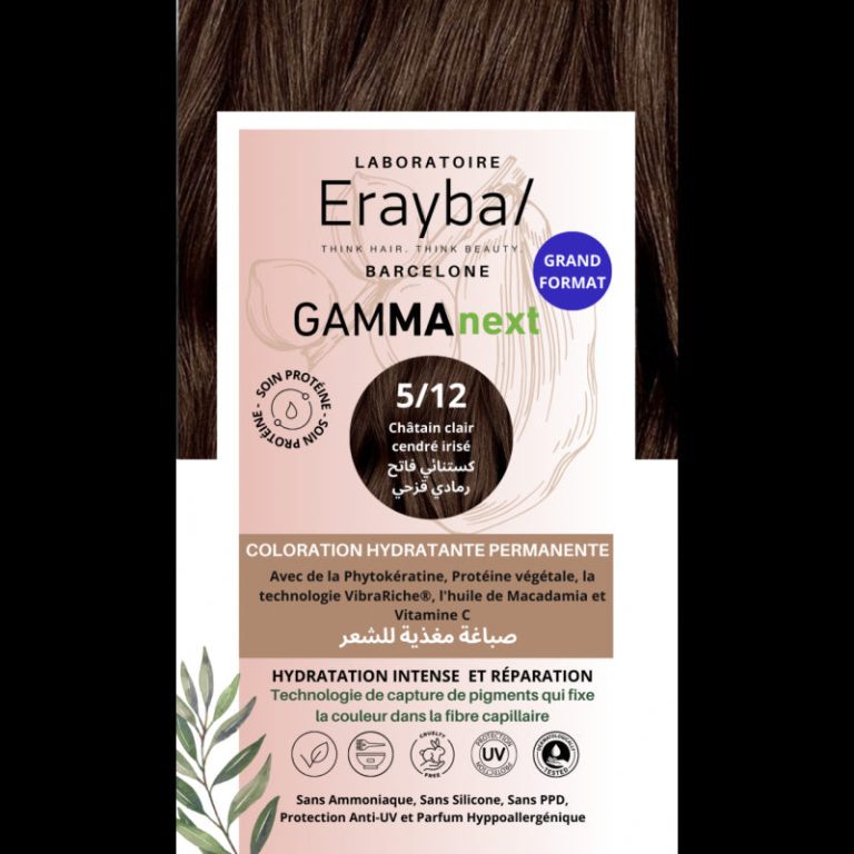Erayba Coloration hydratante permanente Châtain clair cendré irisé