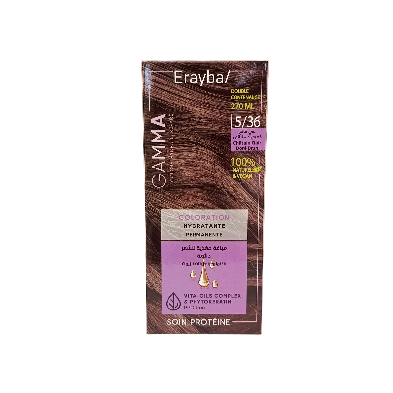 Erayba Gamma Next 5/36 Châtain clair doré brun 100 ml Erayba Gamma Next 5/36 Châtain clair doré brun 100 ml