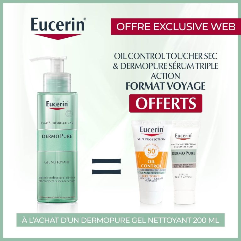 Eucerin DermoPure Gel nettoyant 200 ml + formats voyage Oil Control et Sérum