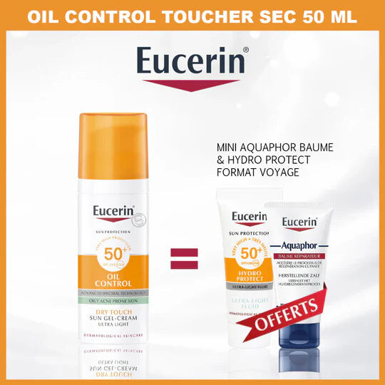 Eucerin Sun Oil Control Gel-crème SPF50+ 50 ml + Aquaphor 4 ml + Hydro Protect 5 ml Eucerin Sun Oil Control Gel-crème SPF50+ 50 ml + Aquaphor 4 ml + Hydro Protect 5 ml