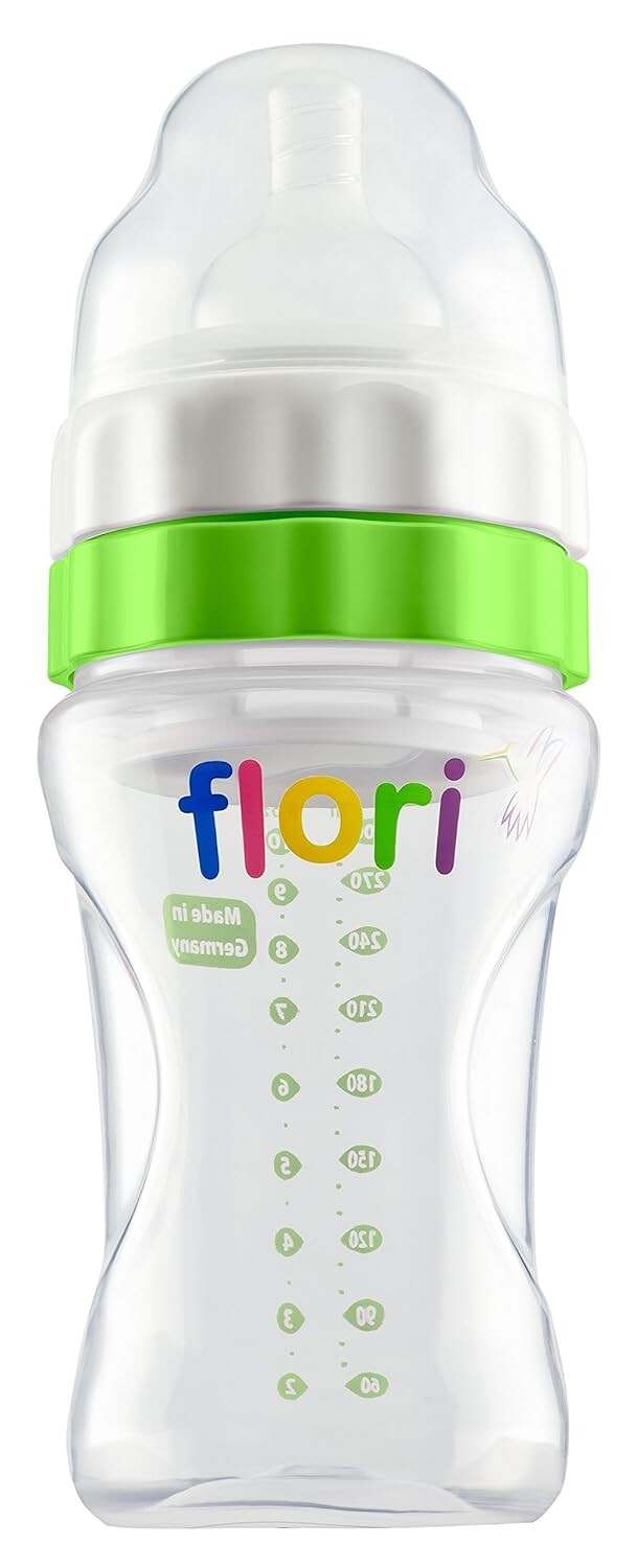 Flori Mix Biberon anti-colique 300 ml Vert Flori Mix Biberon anti-colique 300 ml Vert