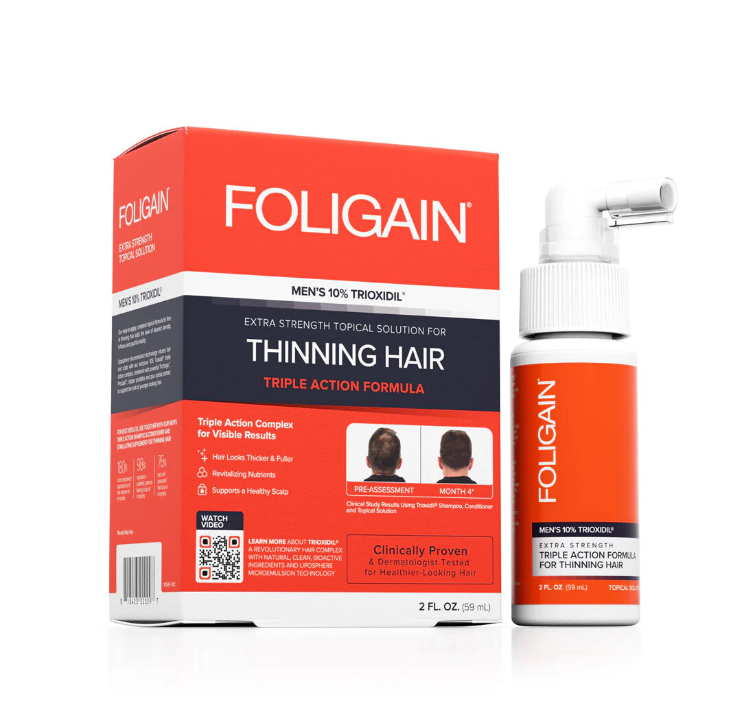 Foligain Triple Action Lotion anti-chute Trioxidil 10% Homme Foligain Triple Action Lotion anti-chute Trioxidil 10% Homme