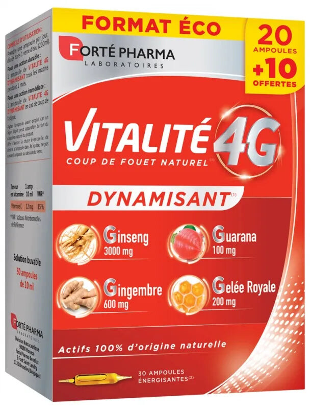 Forté Pharma Vitalité 4G Dynamisant 30 ampoules
