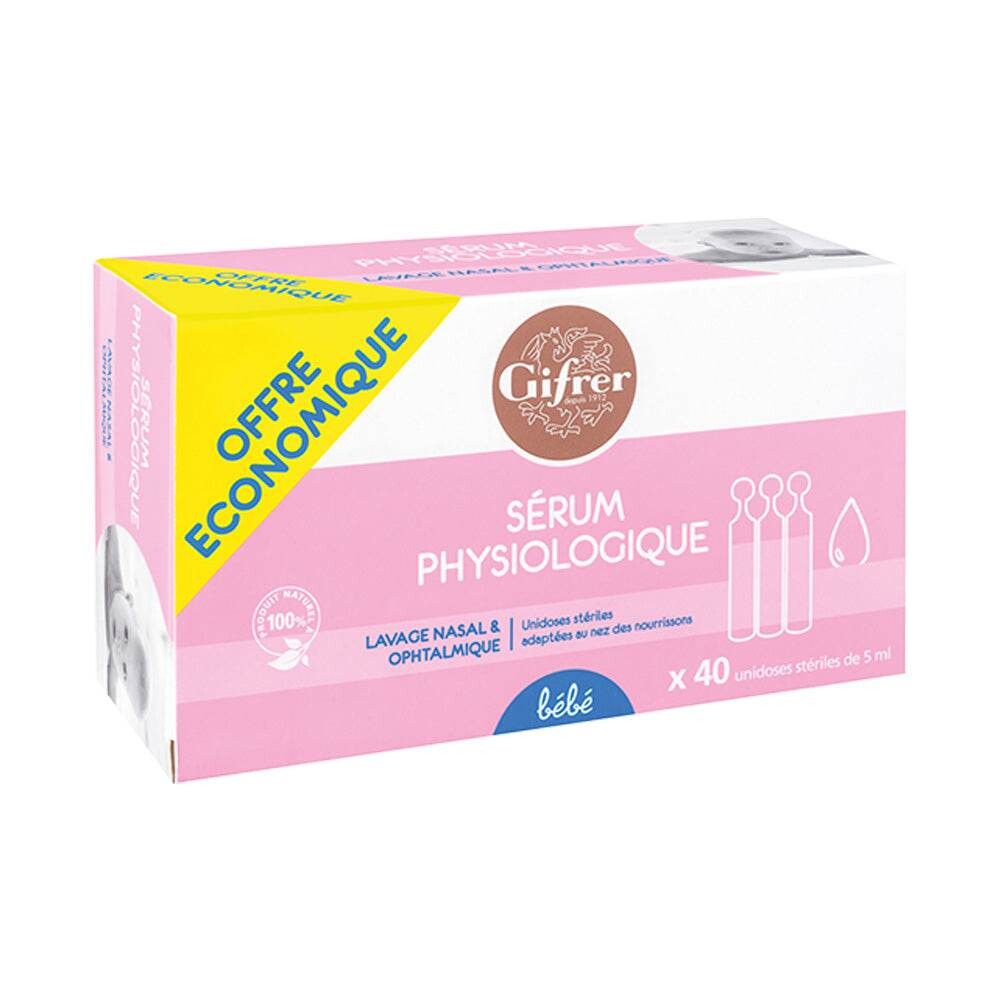 Gifrer Sérum physiologique 40 unidoses de 5 ml
