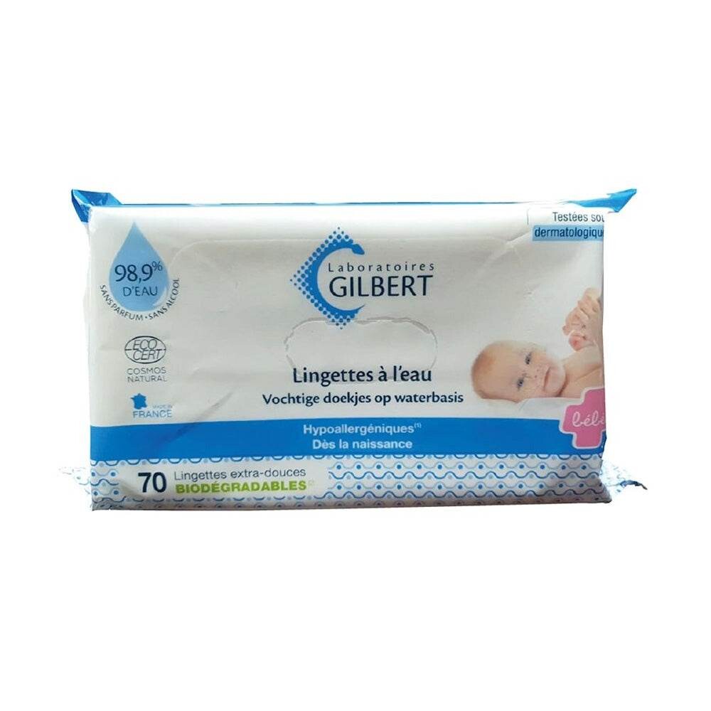 Gilbert Lingettes bébé à l'eau 70 unités