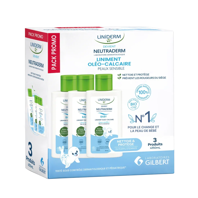 Gilbert Liniderm Liniment oléo-calcaire Lot de 3 x 250 ml
