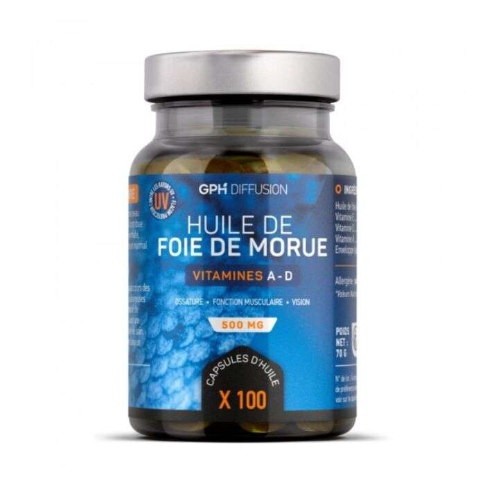 GPH Diffusion Huile de foie de morue 500 mg 100 capsules GPH Diffusion Huile de foie de morue 500 mg 100 capsules
