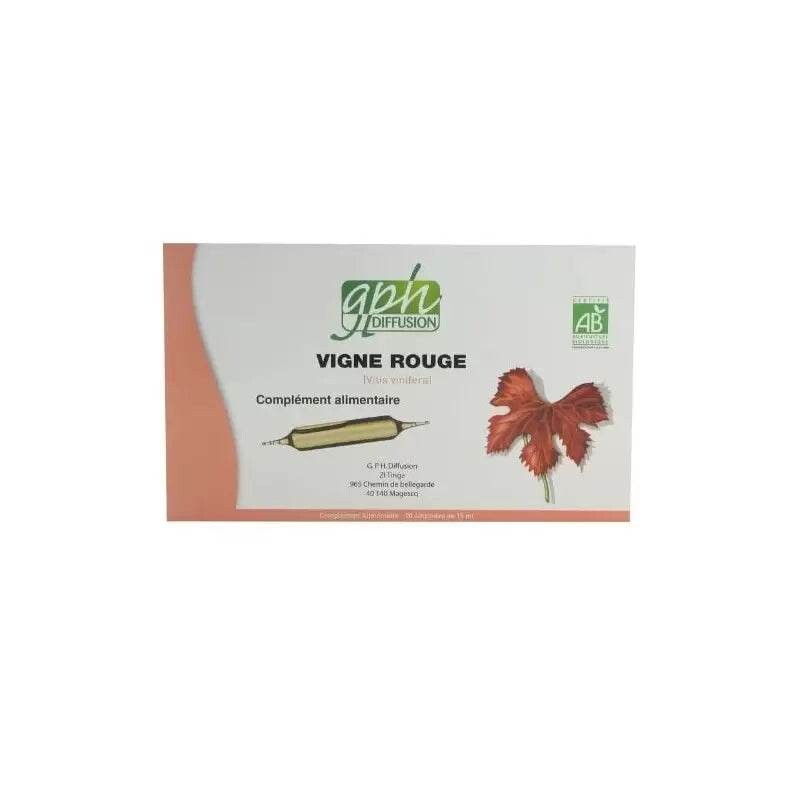 GPH Diffusion Vigne rouge Bio 20 ampoules de 15 ml GPH Diffusion Vigne rouge Bio 20 ampoules de 15 ml