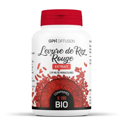 GPH Extrait de levure de riz rouge 600 mg 180 gélules GPH Extrait de levure de riz rouge 600 mg 180 gélules