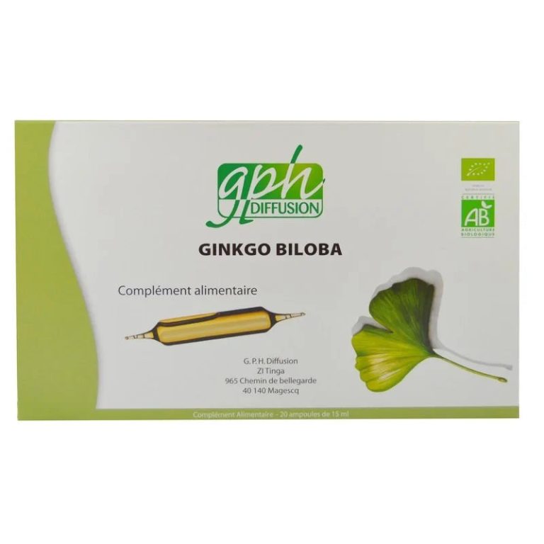 GPH Ginkgo biloba Bio 20 ampoules de 15 ml