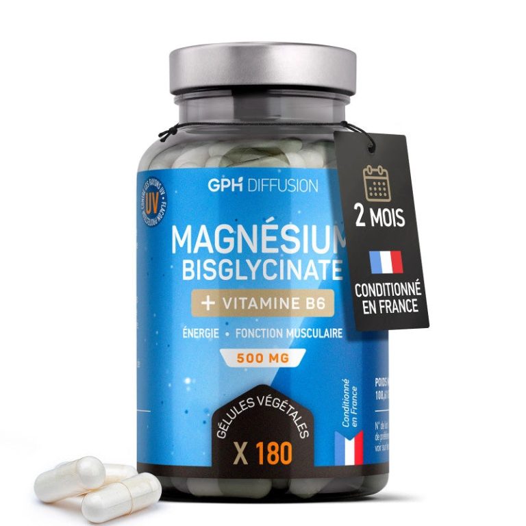 GPH Magnésium bisglycinate + vitamine B6 500 mg 180 gélules