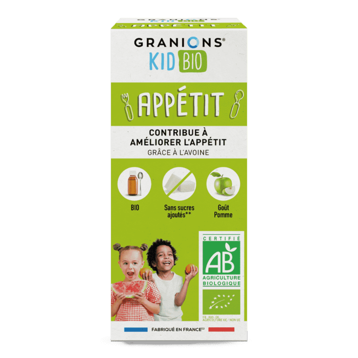 Granions Kid Bio Appétit Solution buvable goût pomme 125 ml Granions Kid Bio Appétit Solution buvable goût pomme 125 ml