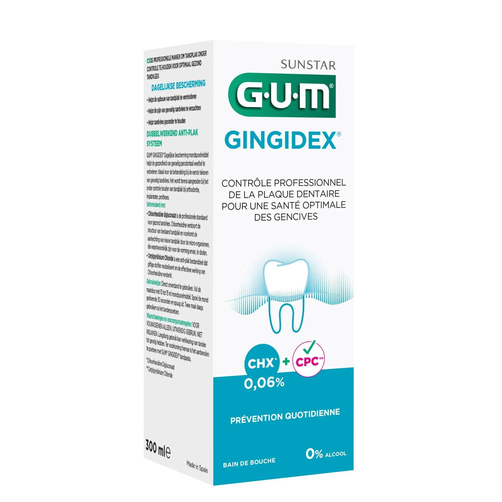 GUM Gingidex Bain de bouche 300 ml 1704 GUM Gingidex Bain de bouche 300 ml 1704