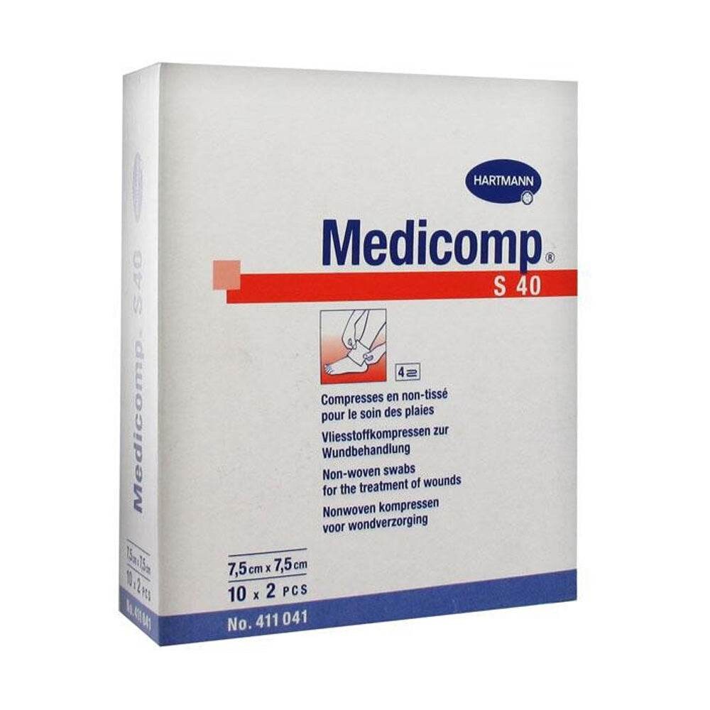 Hartmann Medicomp Compresse 7,5 x 7,5 cm 10 x 20 pièces