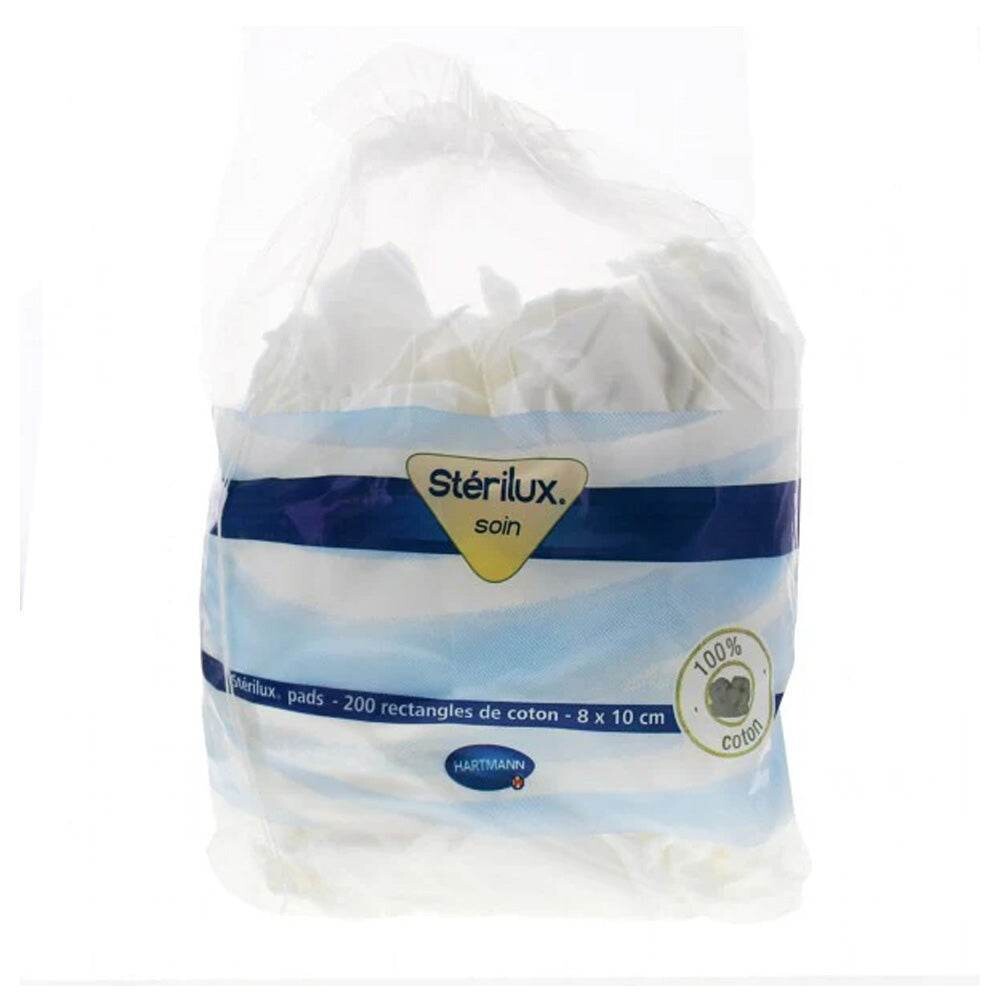 Hartmann Stérilux Pads Rectangles de coton 200 pièces Hartmann Stérilux Pads Rectangles de coton 200 pièces