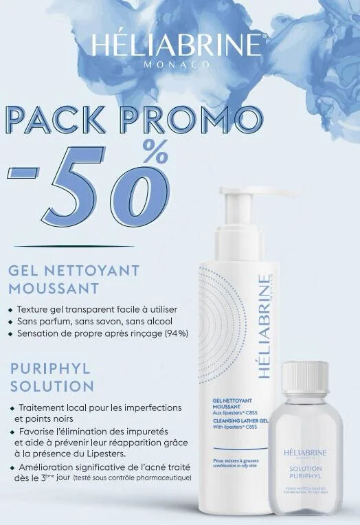 Heliabrine HA Gel nettoyant moussant 200 ml + HA Puriphyl Solution 30 ml