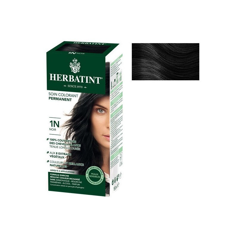Herbatint Soin colorant permanent 1N Noir 150 ml Herbatint Soin colorant permanent 1N Noir 150 ml
