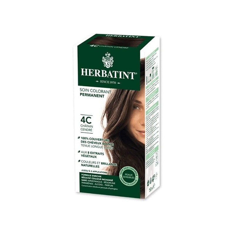 Herbatint Soin colorant permanent 4C Châtain cendré 150 ml Herbatint Soin colorant permanent 4C Châtain cendré 150 ml
