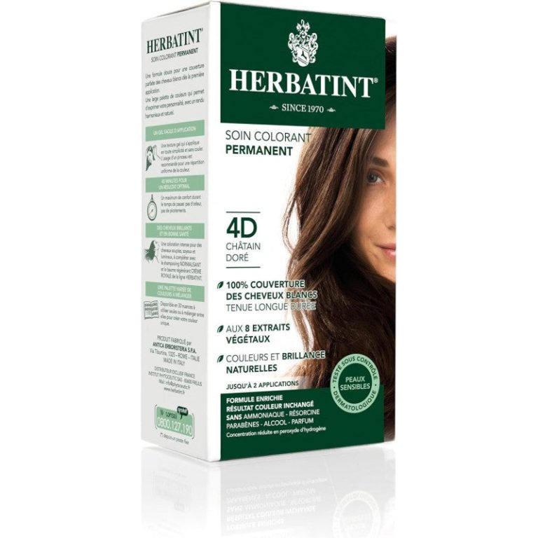 Herbatint Soin colorant permanent 4D Châtain doré