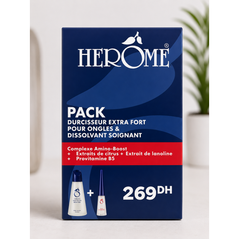 Herôme Coffret Dissolvant soignant + Durcisseur Extra Fort Herôme Coffret Dissolvant soignant + Durcisseur Extra Fort
