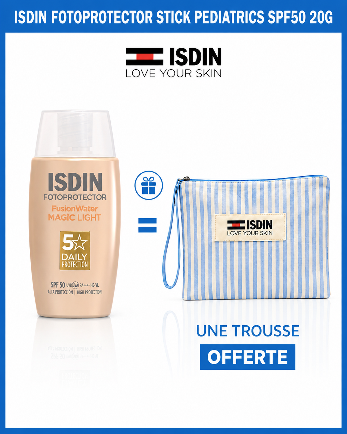 ISDIN Fotoprotector Fusion Water Magic Light SPF50+ 50 ml + Trousse ISDIN Fotoprotector Fusion Water Magic Light SPF50+ 50 ml + Trousse