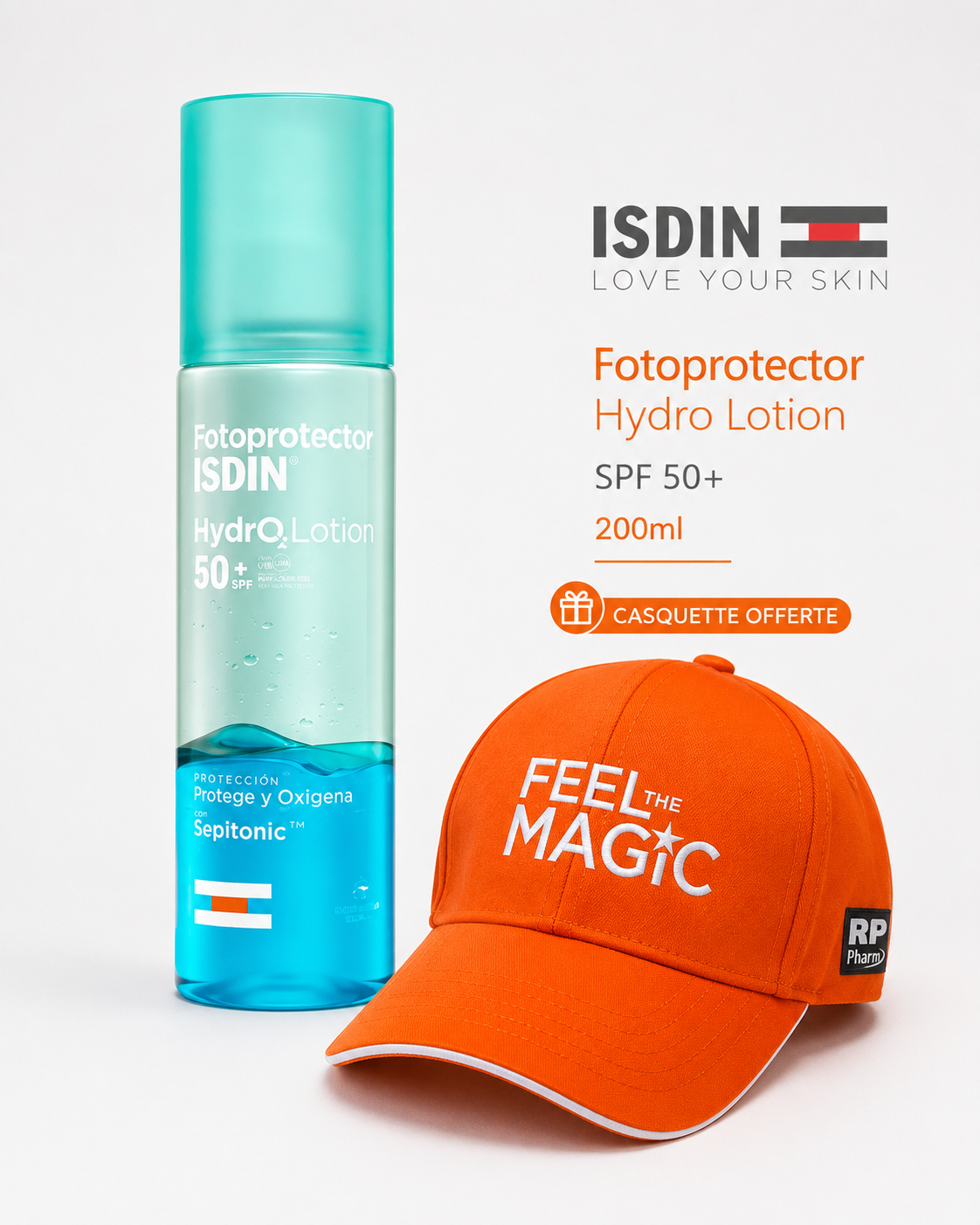 ISDIN Fotoprotector Hydrolotion SPF50+ 200 ml + Casquette ISDIN Fotoprotector Hydrolotion SPF50+ 200 ml + Casquette