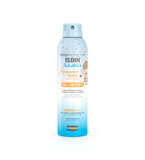 ISDIN Fotoprotector Transparent Spray Wet Skin Pediatrics SPF50