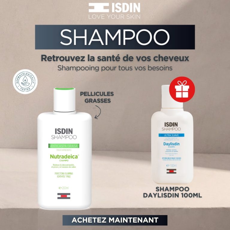 ISDIN Nutradeica Shampooing pellicules grasses 200 ml + Daylisdin 100 ml