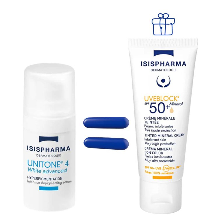 ISISPHARMA Pack Unitone 4 White Advanced + Uveblock Minéral teinté SPF50+ 40 ml