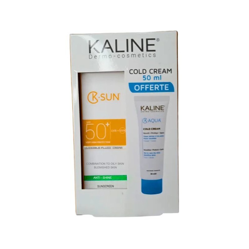 Kaline K-Sun Invisible Fluid Cream anti-brillance SPF50+ + Cold Cream Kaline K-Sun Invisible Fluid Cream anti-brillance SPF50+ + Cold Cream