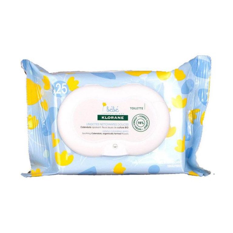 Klorane Bébé Lingettes nettoyantes épaisses 25 lingettes