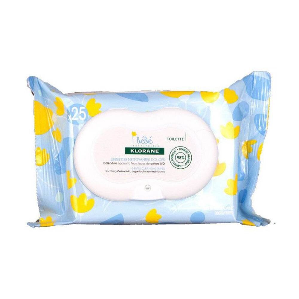 Klorane Bébé Lingettes nettoyantes épaisses 25 lingettes