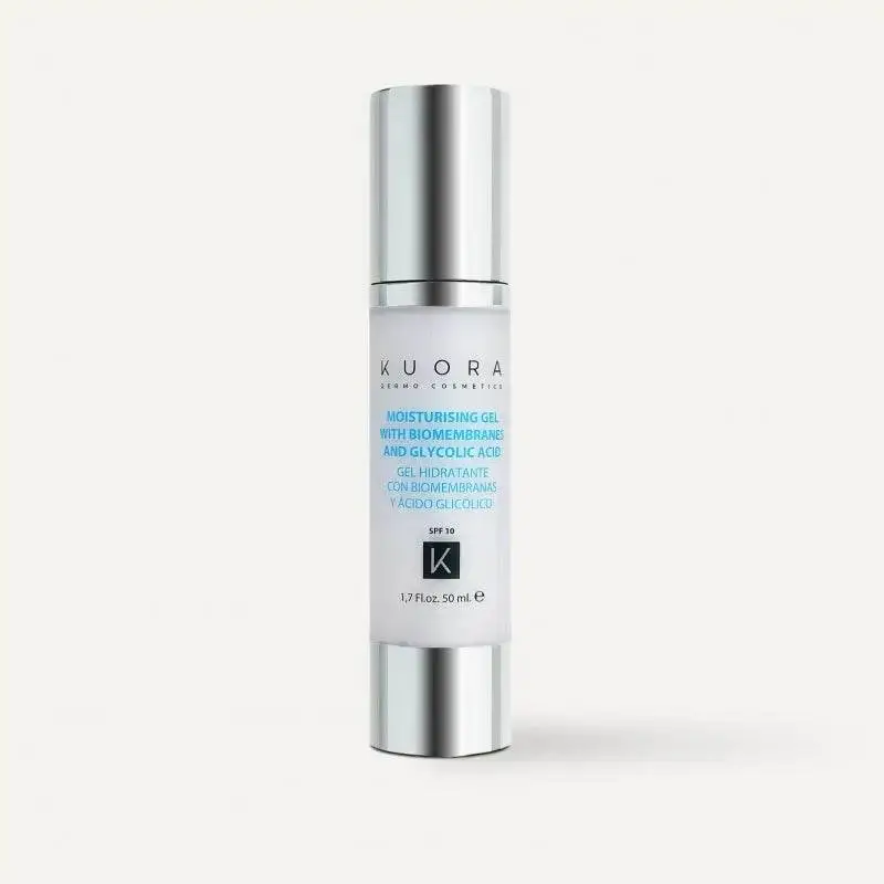 Kuora Gel hydratant aux biomembranes et acide glycolique SPF10 50 ml Kuora Gel hydratant aux biomembranes et acide glycolique SPF10 50 ml