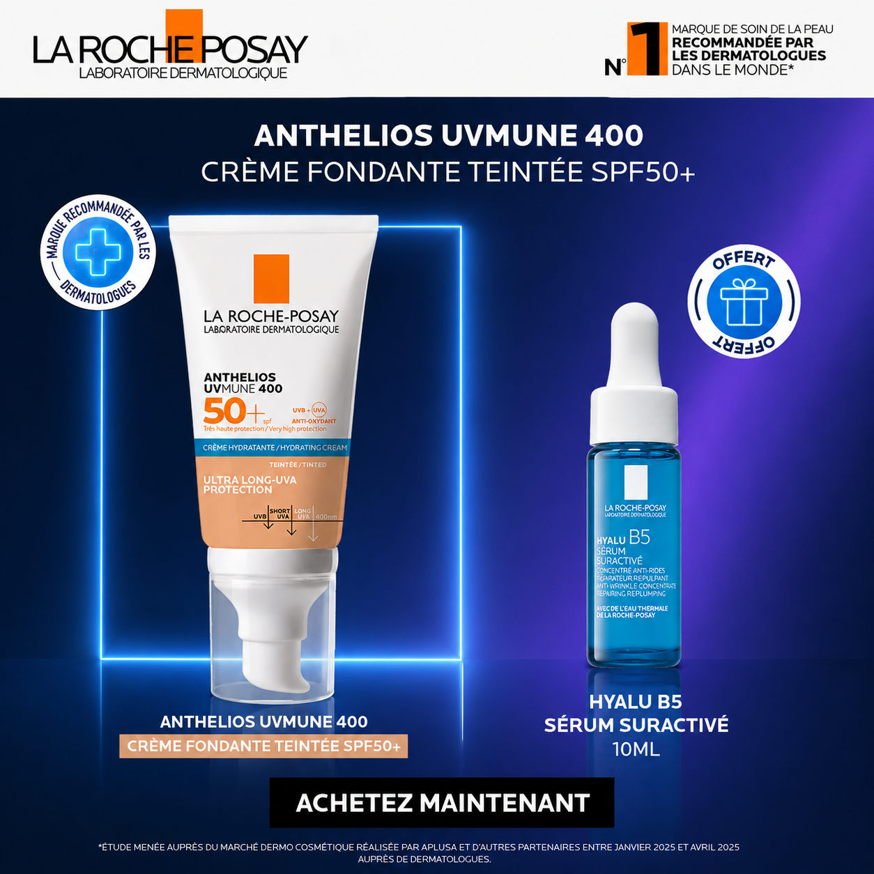 La Roche-Posay Anthelios Ultra Crème teintée SPF50+ 50 ml + Hyalu B5 10 ml La Roche-Posay Anthelios Ultra Crème teintée SPF50+ 50 ml + Hyalu B5 10 ml