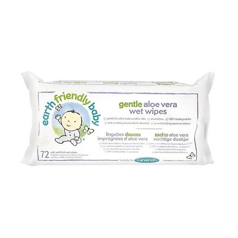 Lansinoh Earth Friendly Bébé Lingettes aloe vera x 72