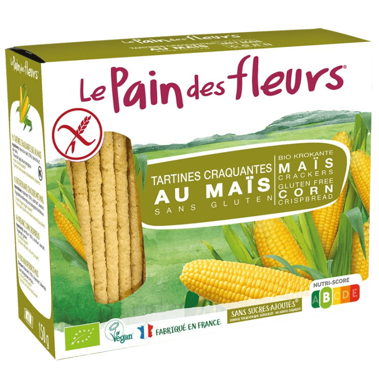 Le Pain des Fleurs Tartines craquantes maïs riz bio sans gluten 150 g