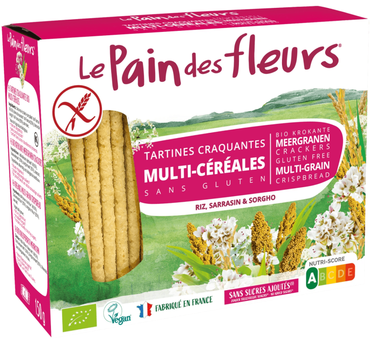 Le Pain des Fleurs Tartines craquantes multi-céréales bio sans gluten 150 g