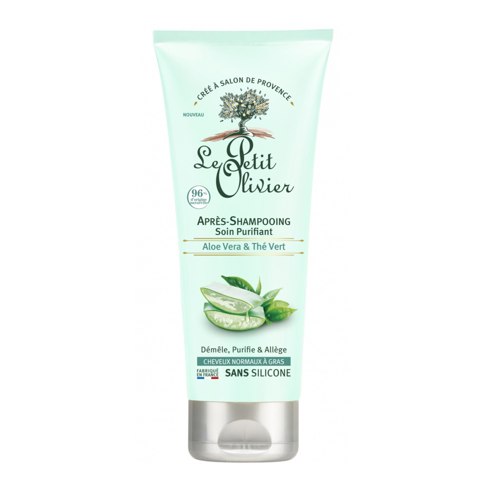 Le Petit Olivier Après-shampooing micellaire purifiant Aloe vera et thé vert 200 ml Le Petit Olivier Après-shampooing micellaire purifiant Aloe vera et thé vert 200 ml