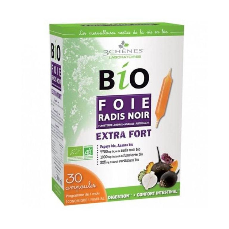 Les 3 Chênes Foie Radis noir 30 ampoules x 10 ml